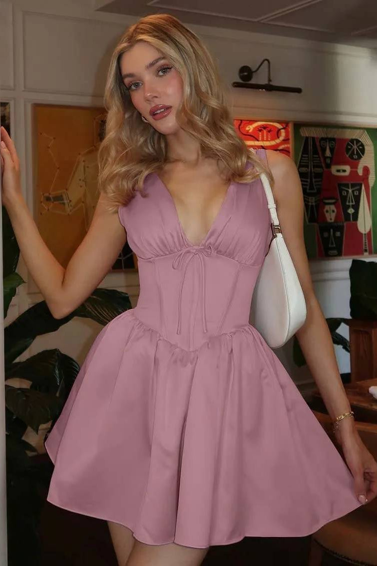 ZEYA - Grace Lace-Up Mini Dress