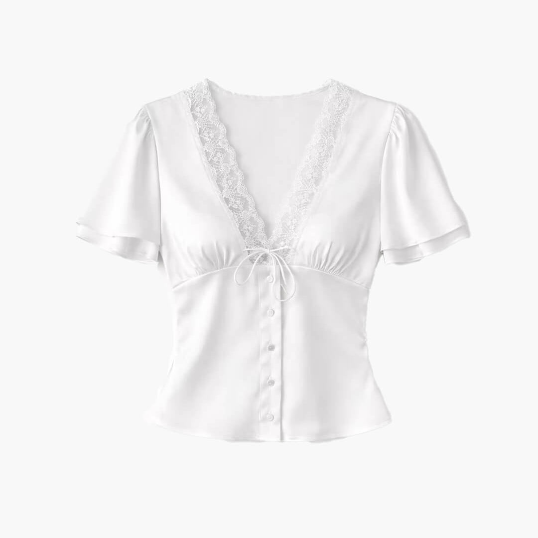 ZEYA - Greta Satin Button Blouse