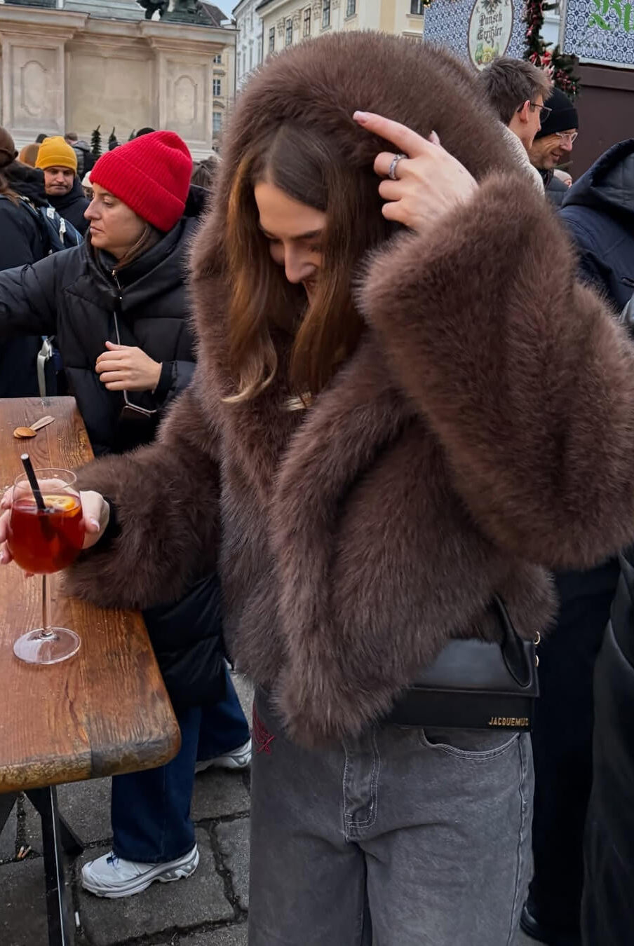 ZEYA - Hannah Faux Fur Hooded Short Coat