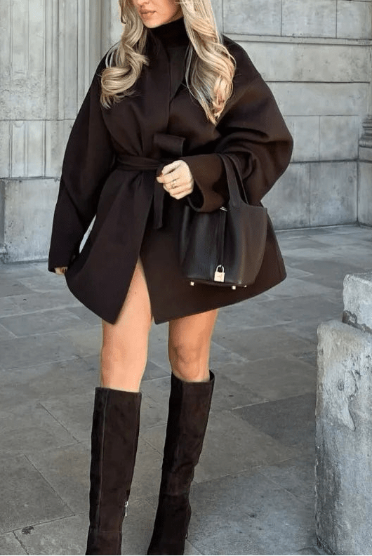 ZEYA - Hazeline Belted Oversized Wrap Coat