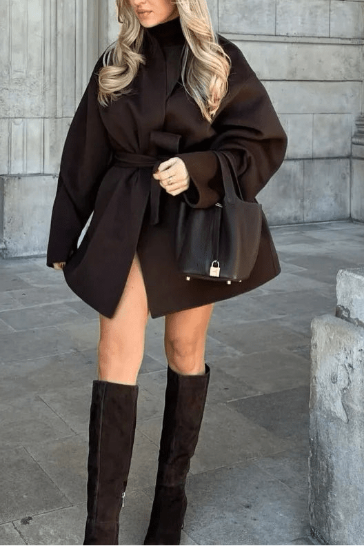 ZEYA - Hazeline Belted Oversized Wrap Coat