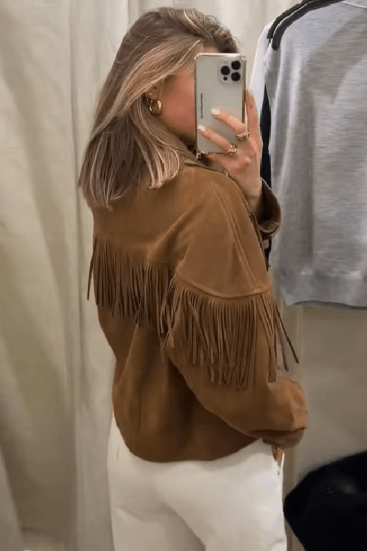 ZEYA - Helen Faux Suede Lapel Cropped Jacket
