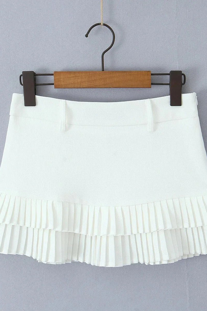 ZEYA - Heloise Low-Waist Pleated Mini Skirt