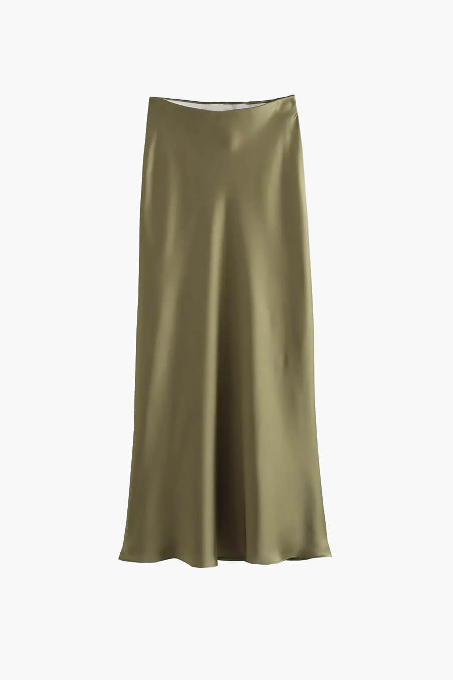 ZEYA - Hilde High Waist Black Satin Midi Skirt
