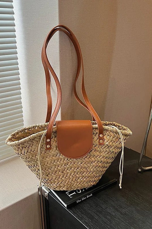 ZEYA - Ingela Woven Rattan Shoulder Bag