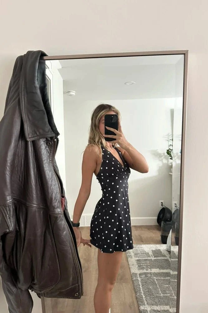 ZEYA - Isabel Backless Polka Dot Mini Dress