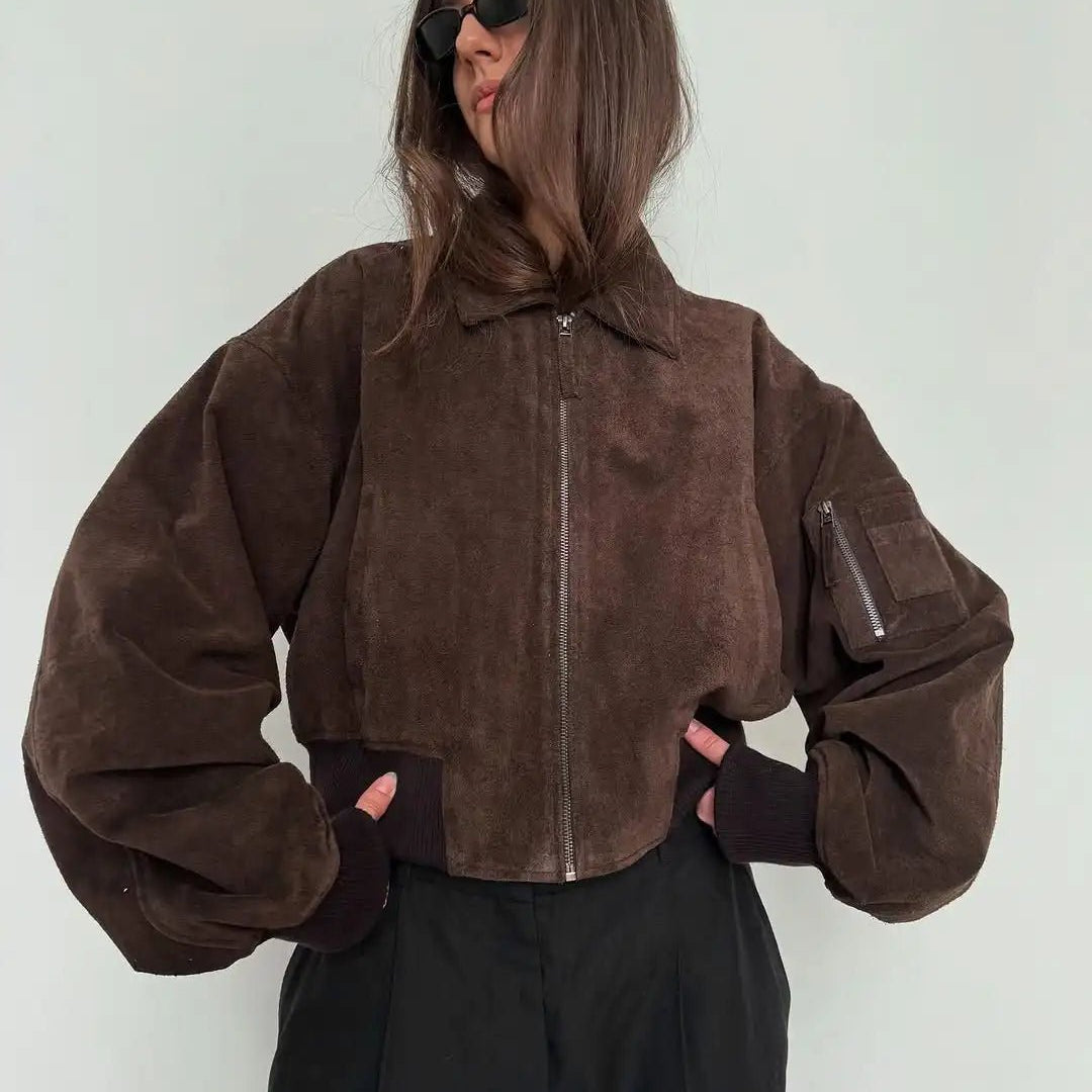 ZEYA - Iza Suede Bomber Jacket