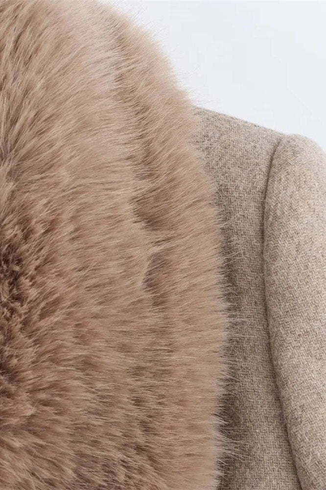 ZEYA - Josie Faux Fur Collar Maxi Coat