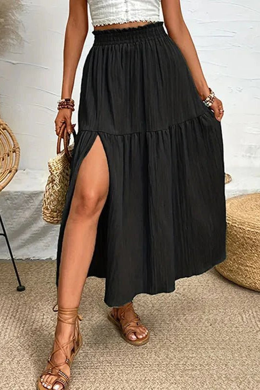 ZEYA - Kalia Bohemian Midi Ruffle Skirt