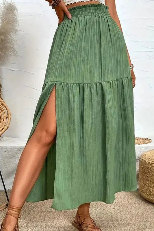 ZEYA - Kalia Bohemian Midi Ruffle Skirt