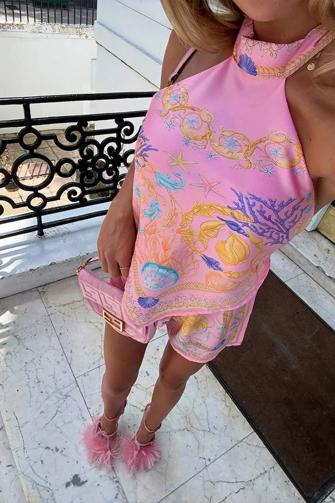 ZEYA - Kate Halter Print Two-Piece Set