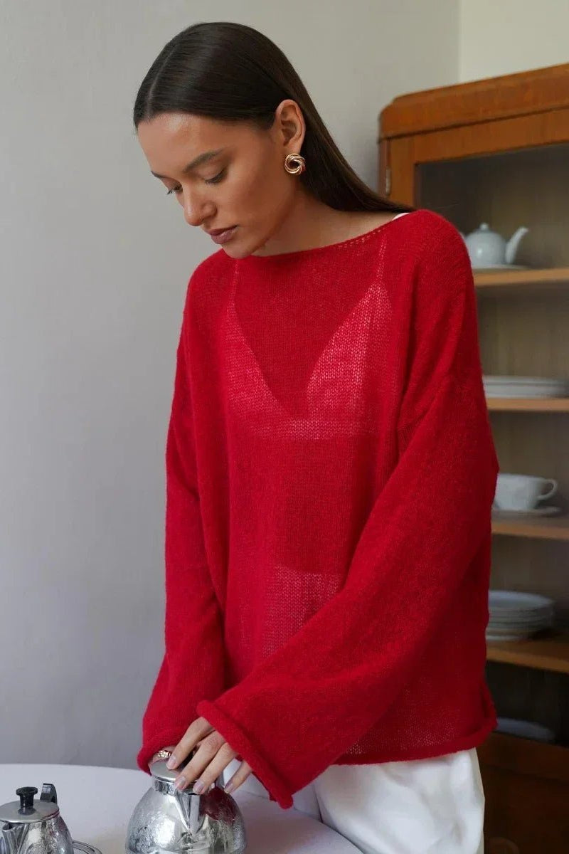 ZEYA - Katelyn Hollow Knit Sweater