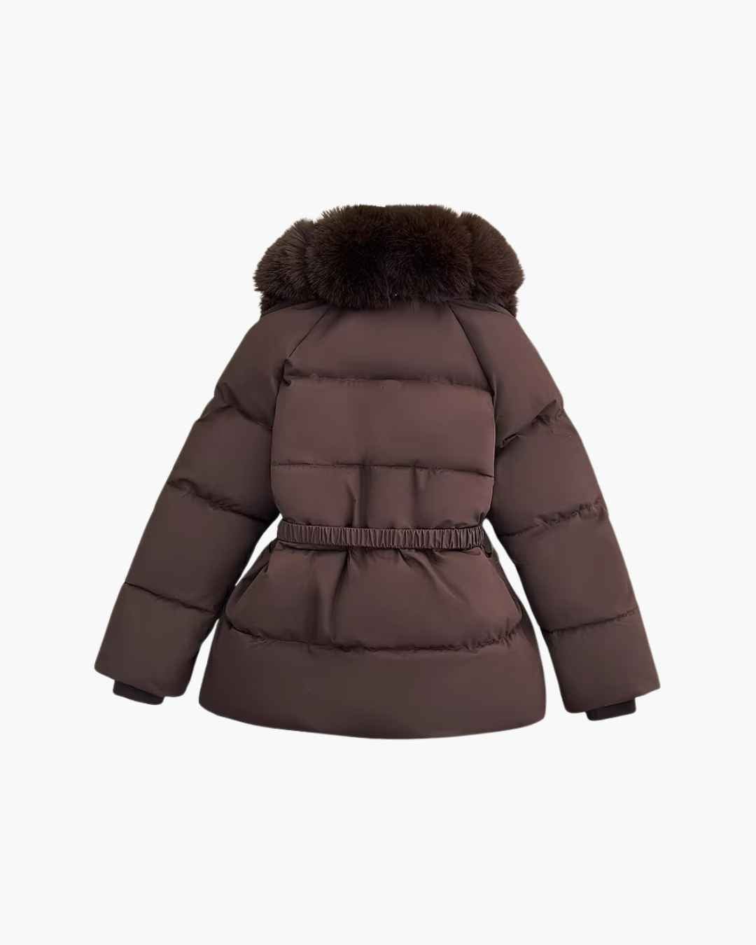 ZEYA - Katniss Belted Faux Fur Collar Quilted Parka