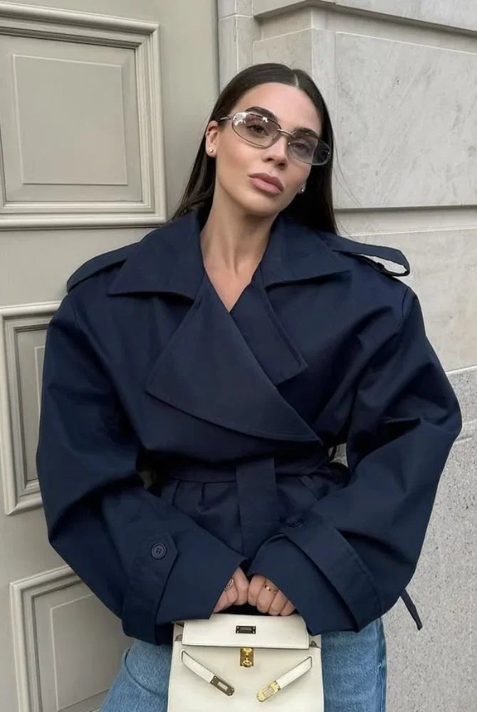 ZEYA - Kelly Belted Cropped Trench Coat