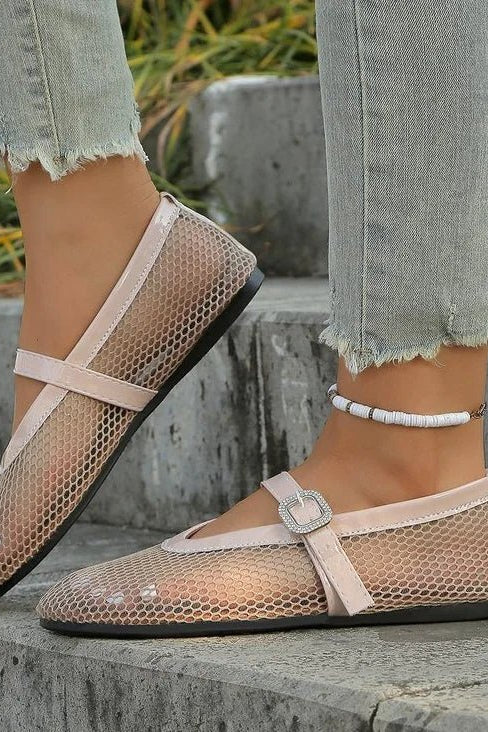 ZEYA - Kenza Mesh Mary Jane Ballet Flats