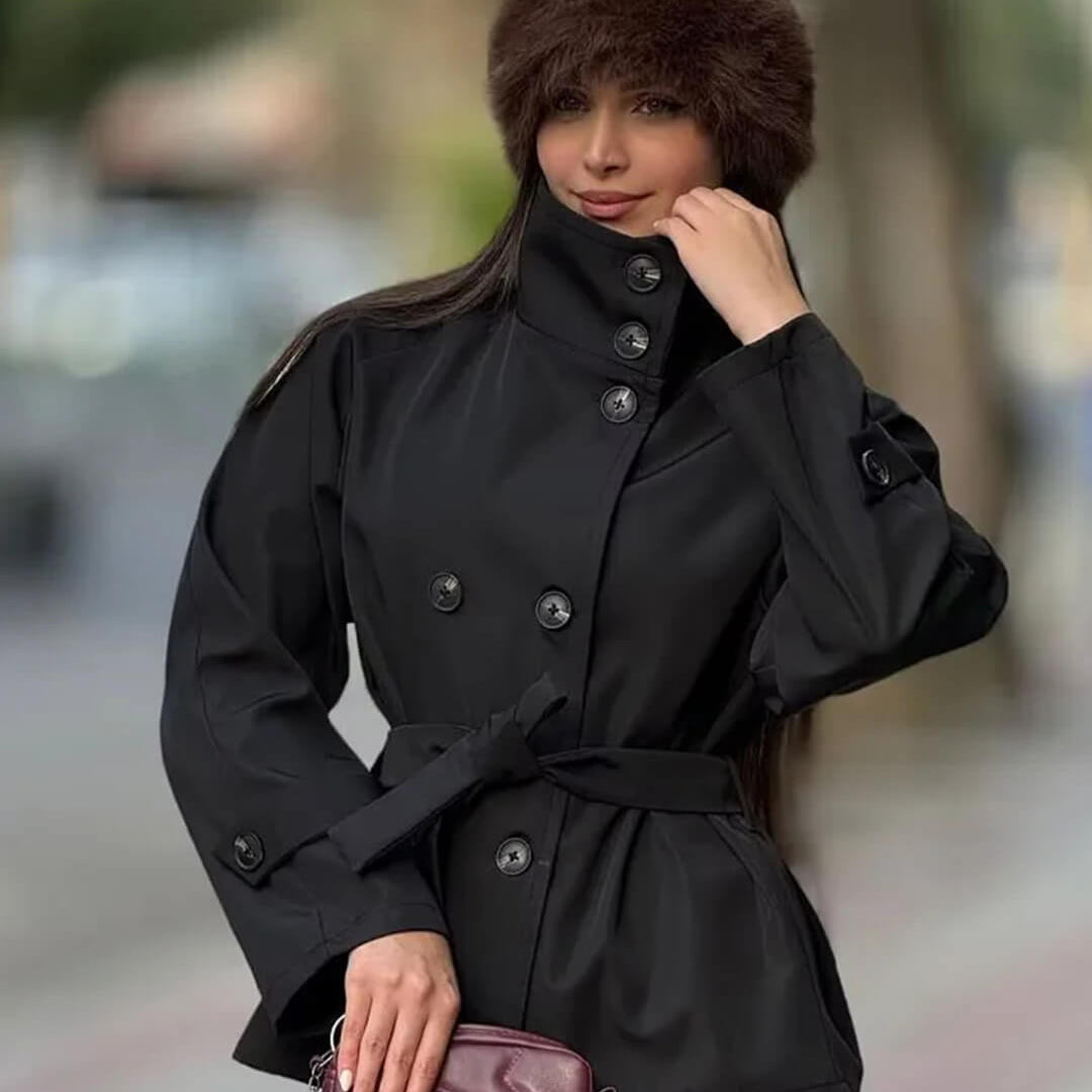 ZEYA - Kiarra Stand Collar Crop Trenchcoat