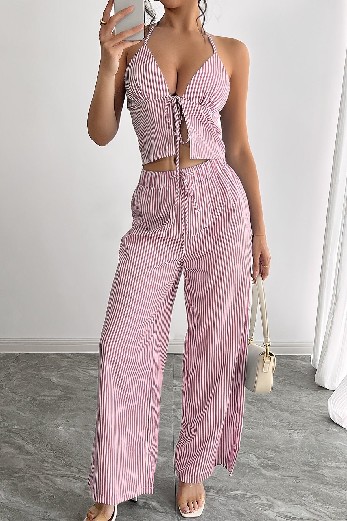 ZEYA - Kyra Striped Halter Top Set