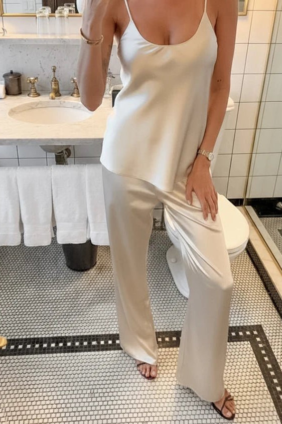 ZEYA - Larissa Champagne Satin Pajama Set