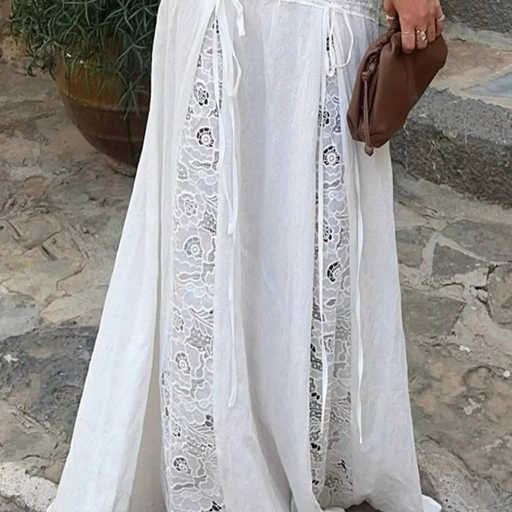 ZEYA - Lilith Boho Lace Patchwork Maxi Skirt