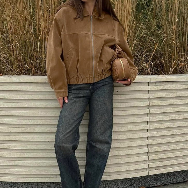 ZEYA - Lisa Suede Zip Relaxed Jacket