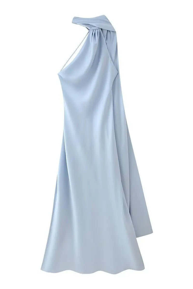 ZEYA - Loredana Halter Silk Satin Maxi Dress
