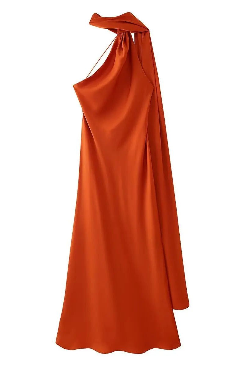 ZEYA - Loredana Halter Silk Satin Maxi Dress