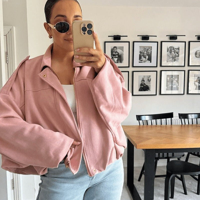 ZEYA - Lori Suede Bomber Jacket