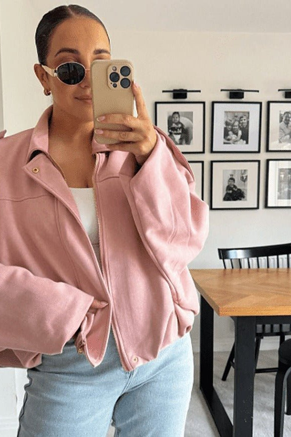 ZEYA - Lori Suede Bomber Jacket