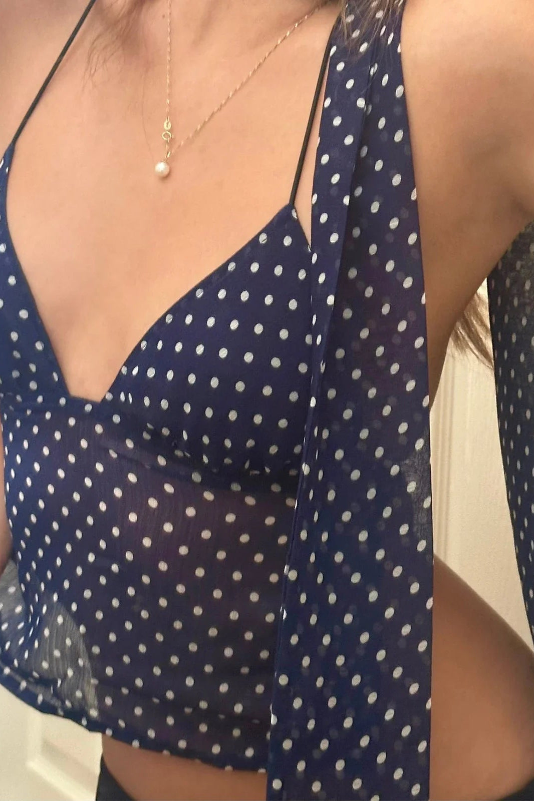 ZEYA - Mandy Polka Dot Backless Cami Top