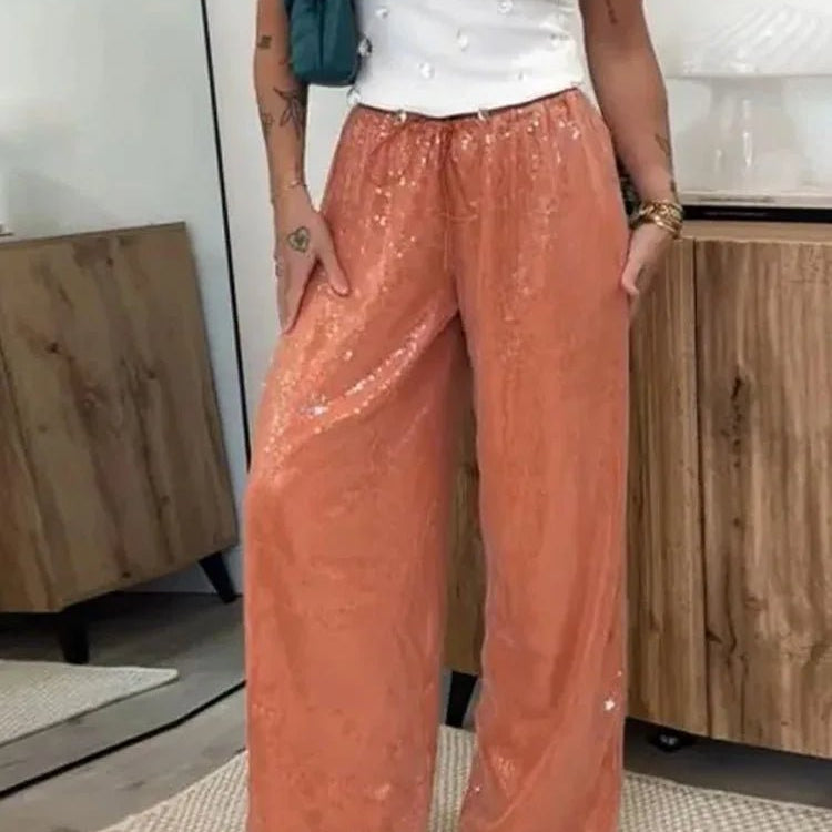ZEYA - Margot Sequin Wide-Leg Trousers