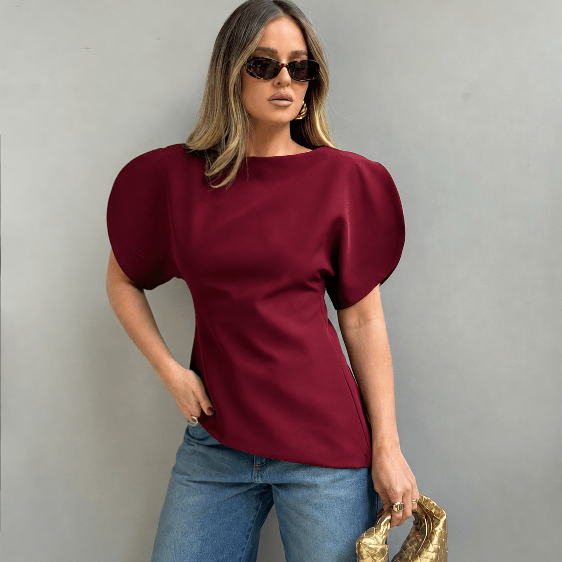 ZEYA - Margot Tricot Balloon Sleeve Top