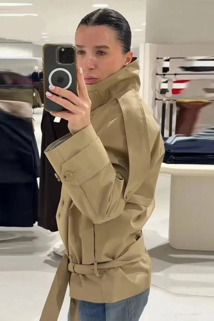 ZEYA - Maria High Neck Utility Trench Coat