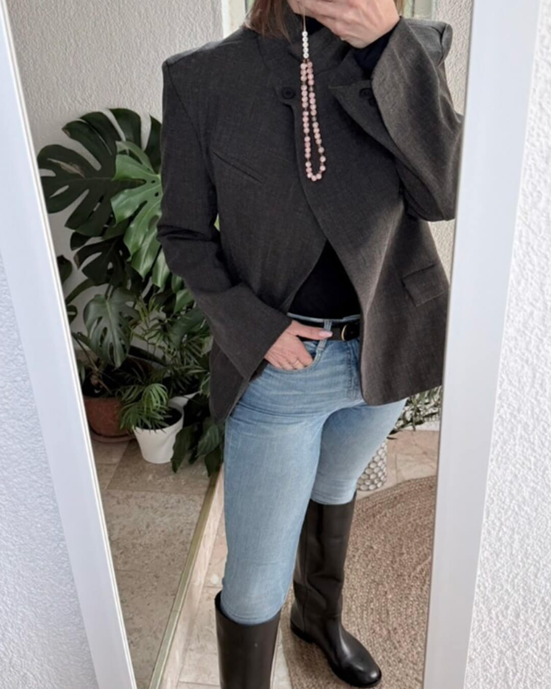 ZEYA - Melanie Plaid Stand Collar Blazer