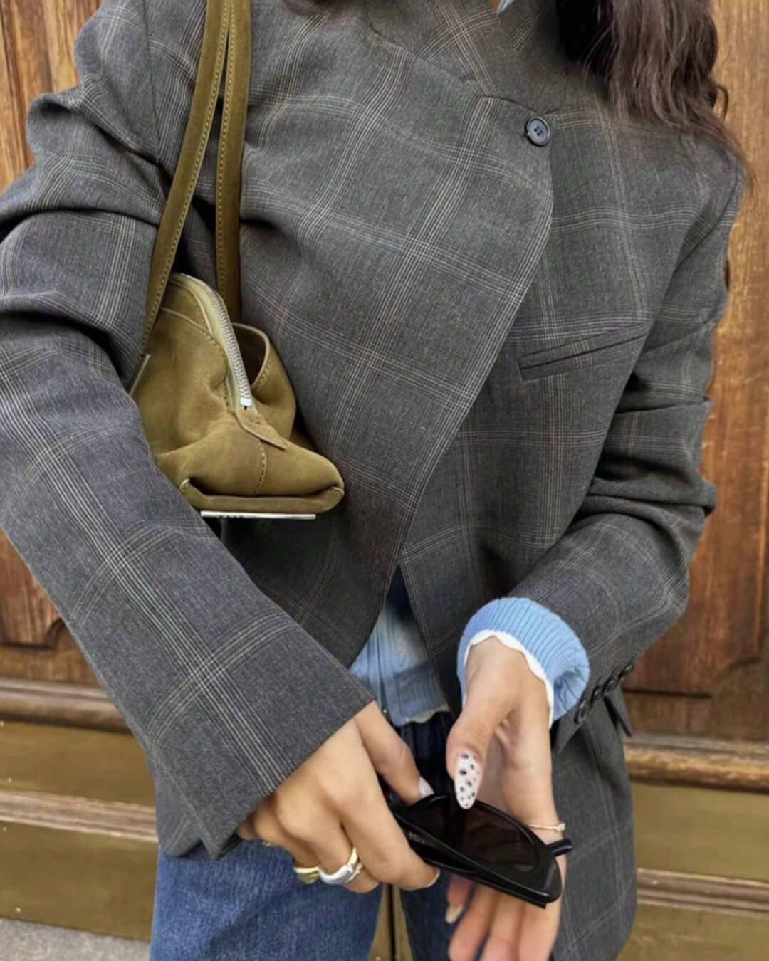 ZEYA - Melanie Plaid Stand Collar Blazer