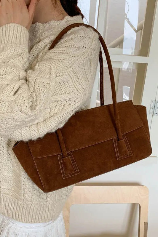 ZEYA - Melissa Vintage Faux Suede Shoulder Bag