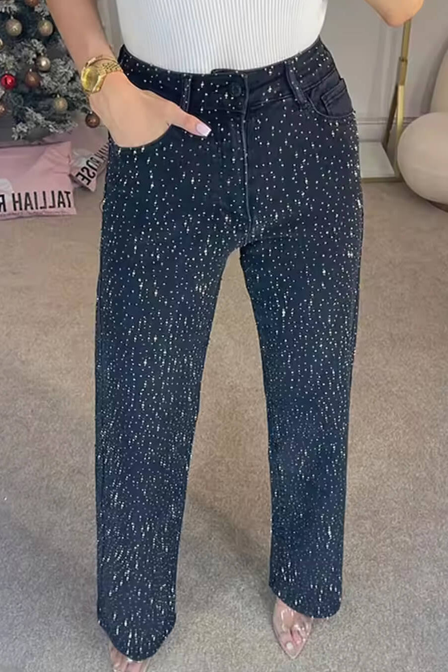 ZEYA - Mica High - Waist Glitter Jeans