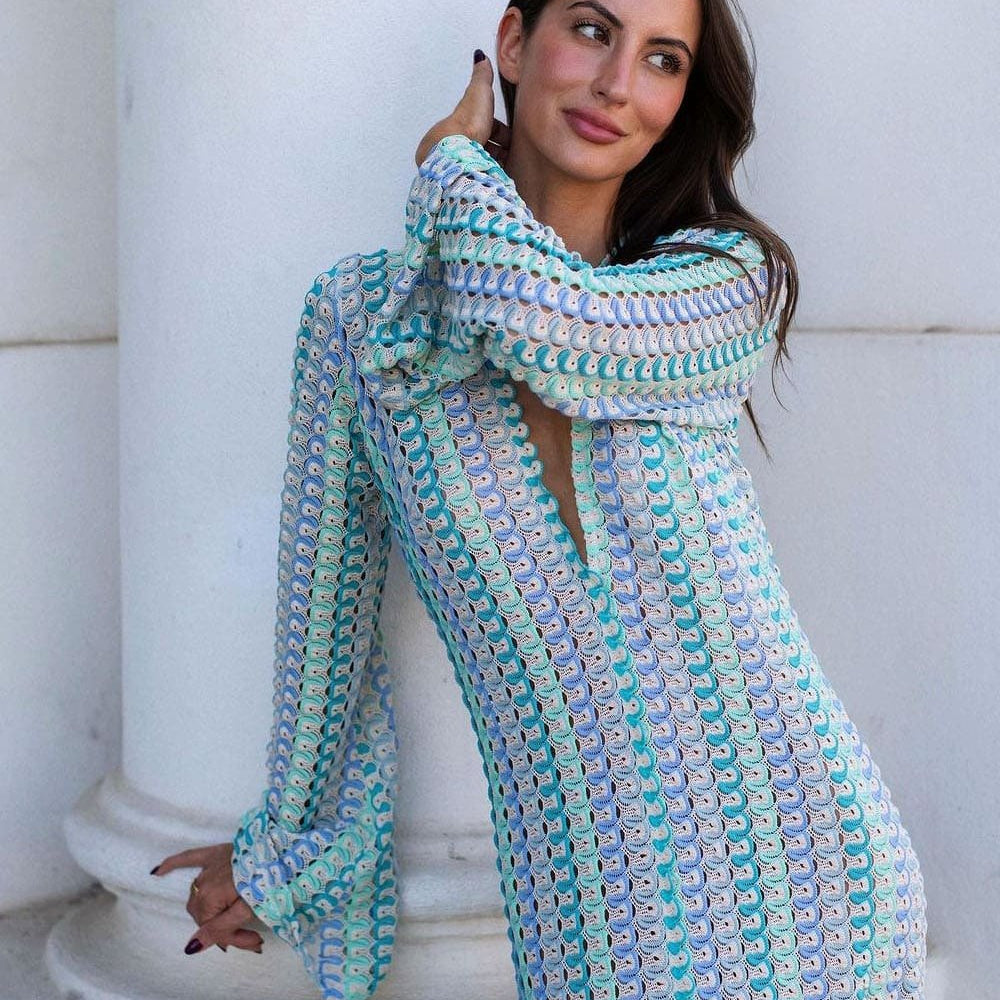 ZEYA - Miriam Crochet Stripe Maxi Dress