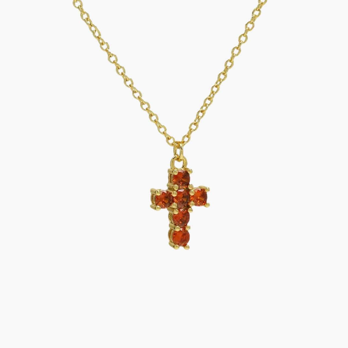 ZEYA - Miya Birthstone Necklace - Elegant Cross Pendant with Zircon for Women