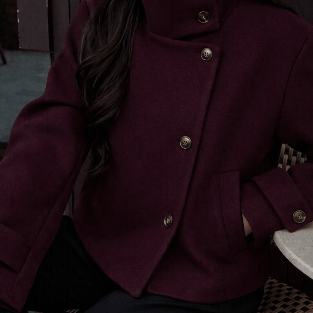 ZEYA - Monica Rose Buckle Stand Collar Coat