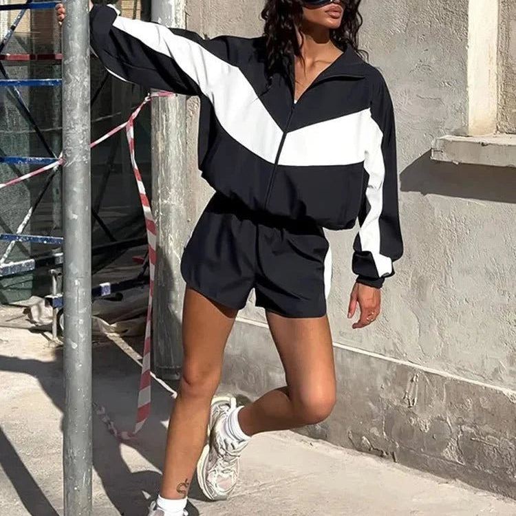 ZEYA - Nadia Colorblock Jacket and Shorts Sport Set