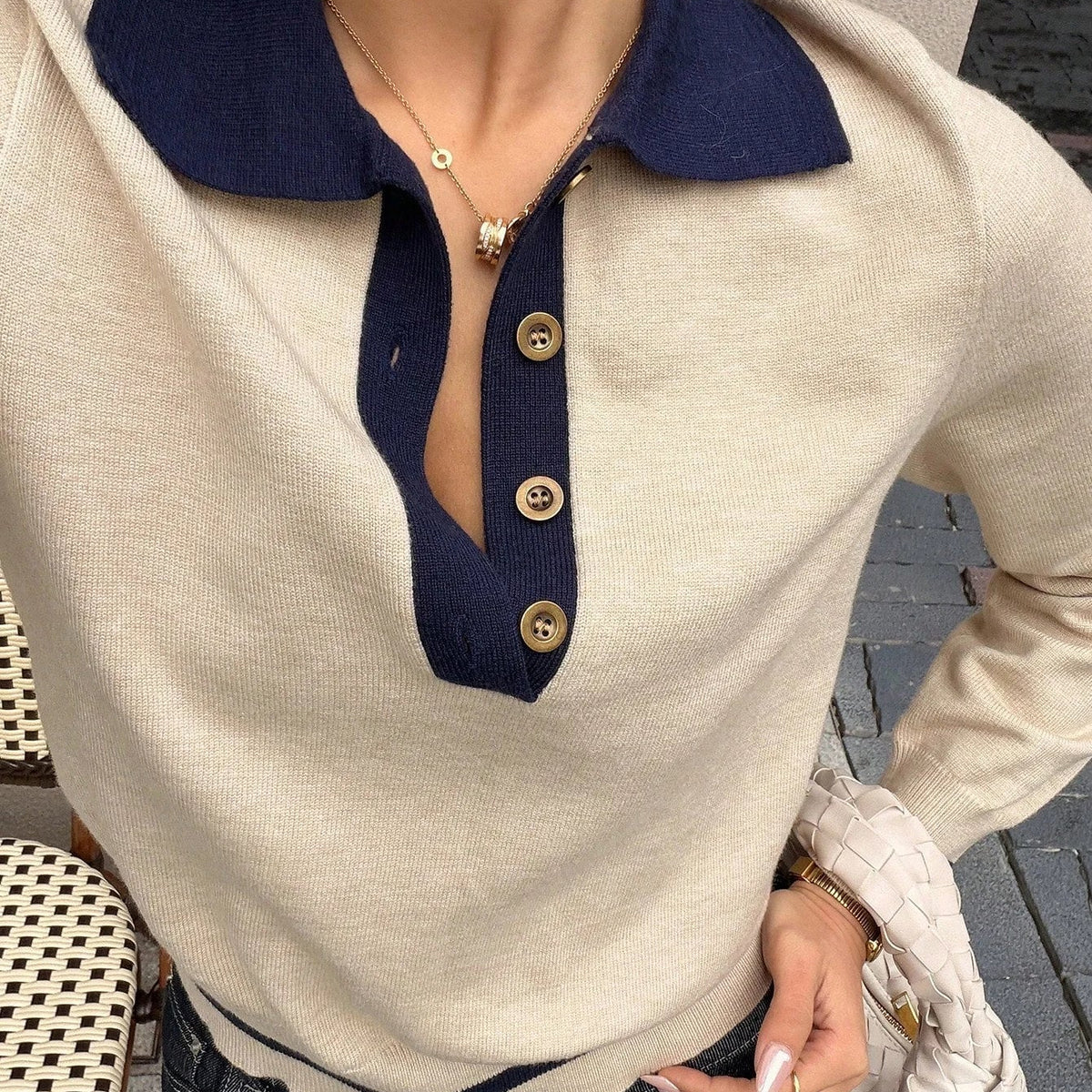 ZEYA - Nina Color Block Knit Polo