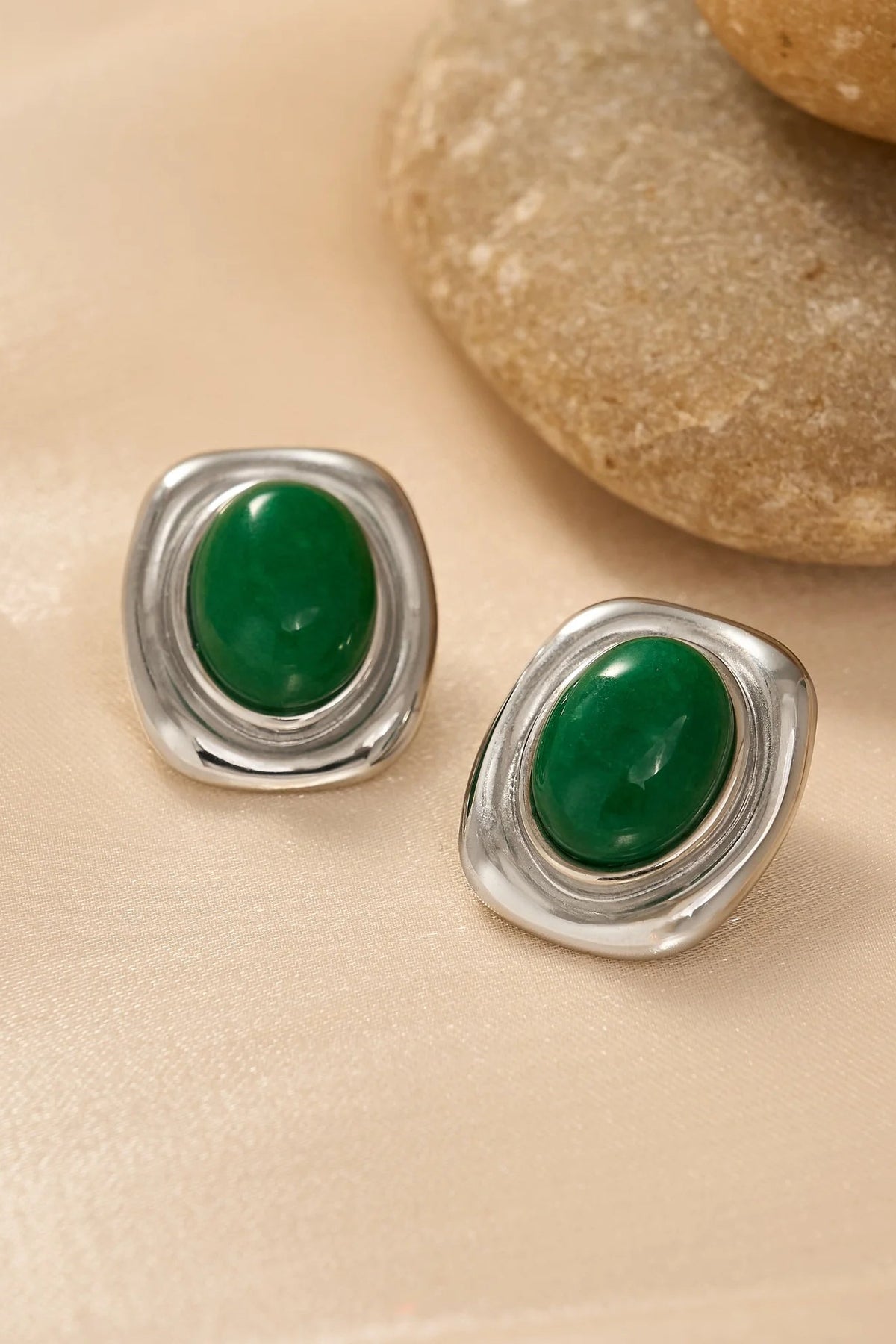 ZEYA - Olivia Oval Natural Stone Earrings