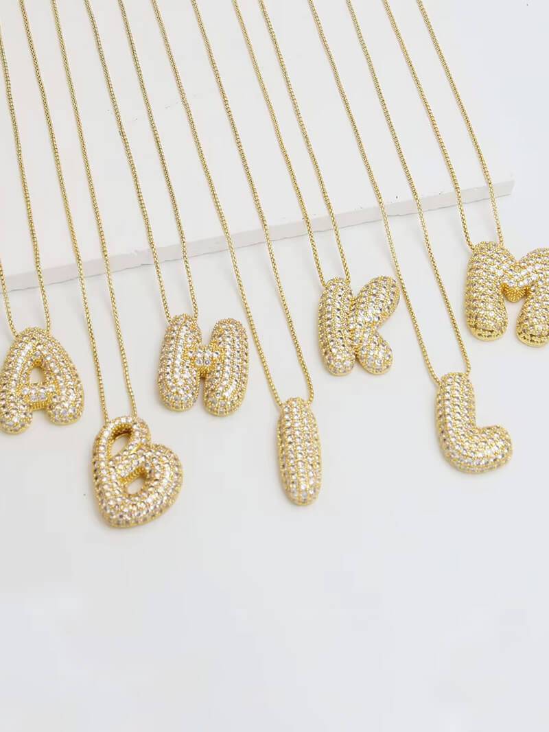ZEYA - Pavé Letter Necklace
