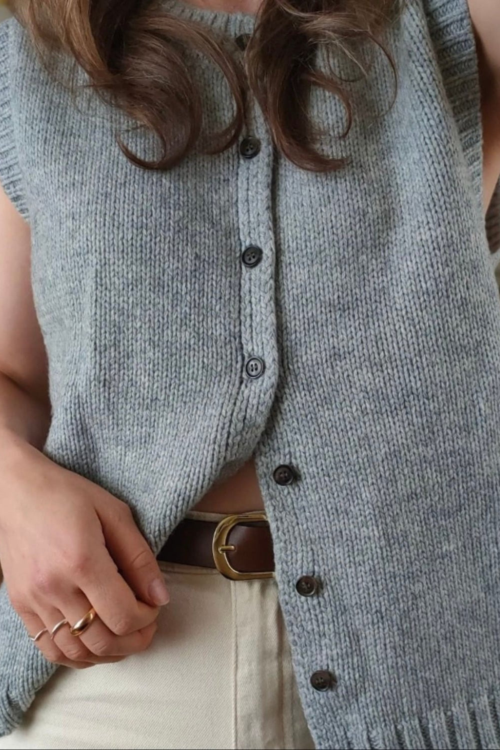 ZEYA - Rose Knitted Vest Cardigan