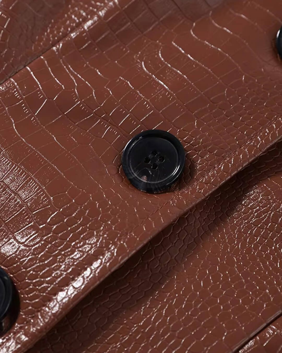 ZEYA - Ruth Croc Embossed Faux Leather Jacket