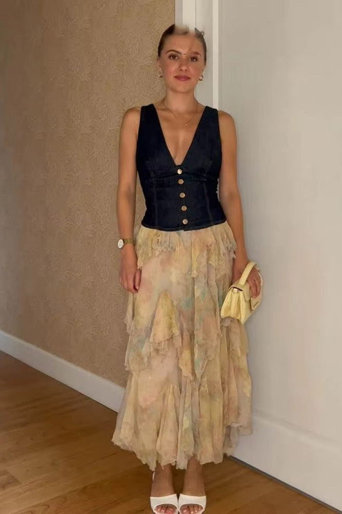 ZEYA - Sabine Tiered Boho Maxi Skirt