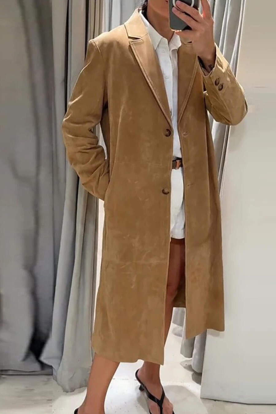 ZEYA - Sabrina Suede Trench Coat