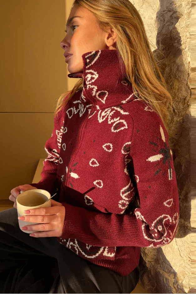 ZEYA - Sarah Stand Collar Knitted Cardigan