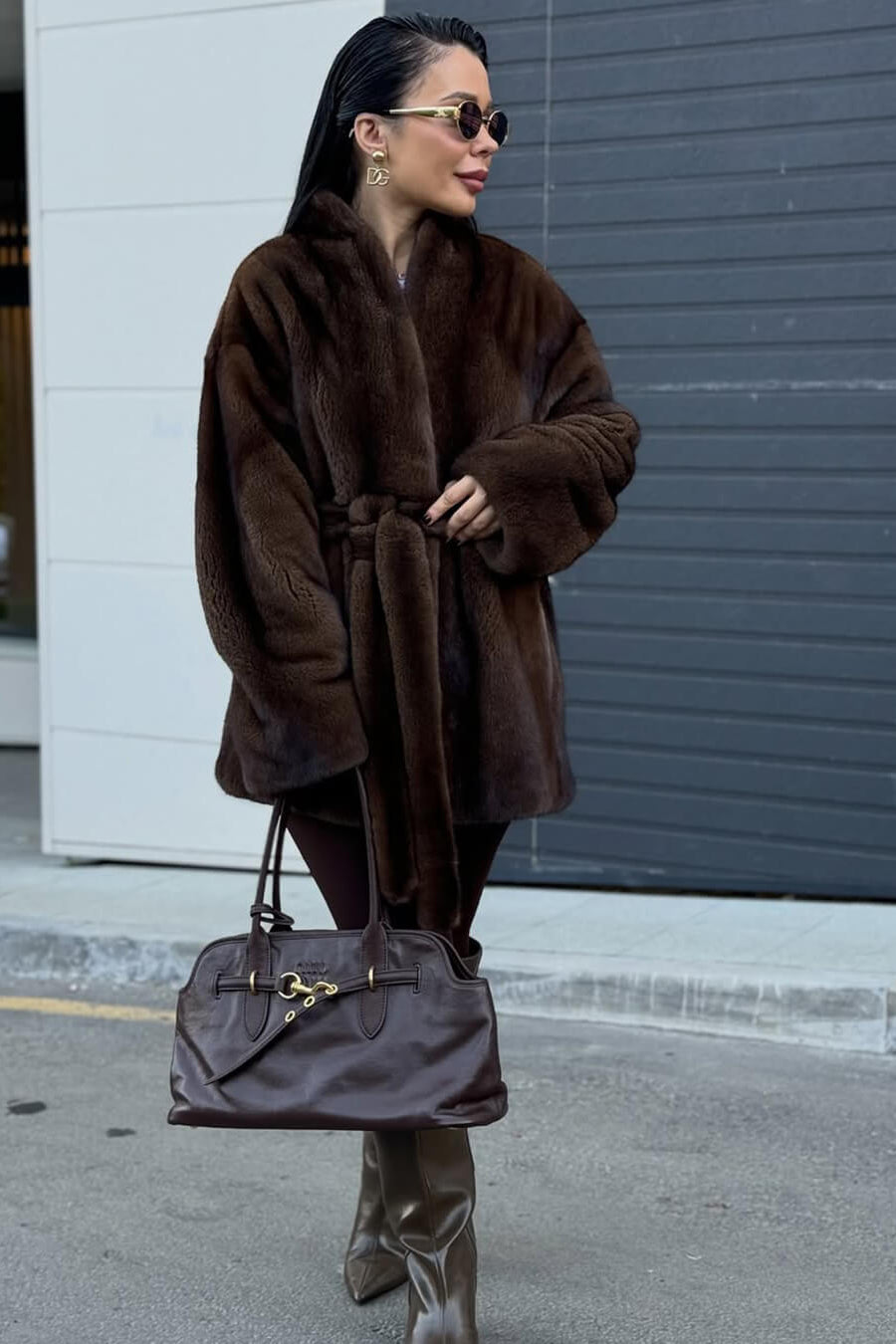 ZEYA - Seve Belted Faux Fur Jacket