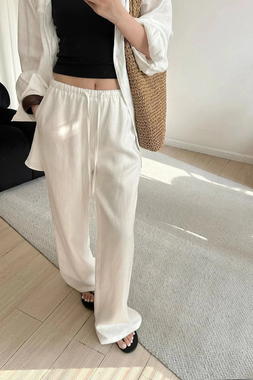 ZEYA - Shiela Wide Leg Linen Pants